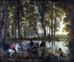 欧洲12-19世纪油画六_HACKAERT, Jan - A Stag Hunt in a Forest